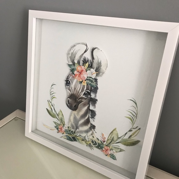 Nursery Decor. Zebra 3D Shadowbox. 12 x 12. - Picture 7 of 7